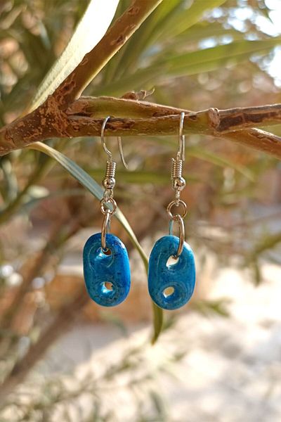Nev Tasarım 2 Eye Syriac Charm Earrings