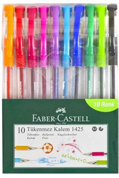 Faber Castell 1425 Renkli Tükenmez Kalem 10'lu