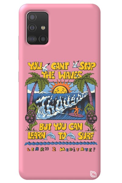WANNA PROTECT Samsung A71 Pink Color Premium Velvet Inside Waves Patterned Si...