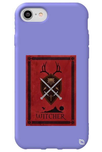 WANNA PROTECT iPhone 7 Lilac Colored Premium Velvet Inside the Witcher Patter...
