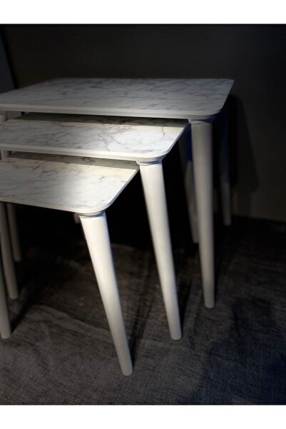 MOBİLYACIM Ahşap Zigon Sehba Beyaz