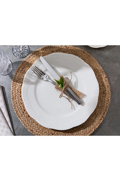 English Home Viyana Porselen Pasta Tabağı 20 Cm Açık Krem