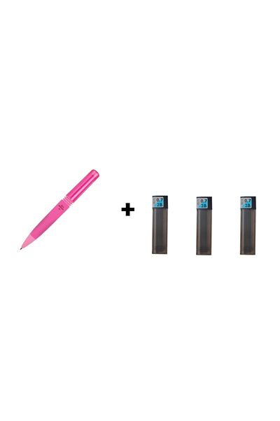 Serve Bold Mechanical Pencil 07mm Neon Pink + 3 Pieces Tombow 0.7 Nib