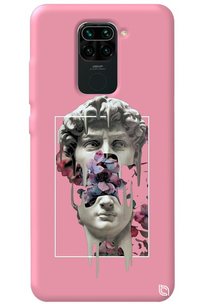WANNA PROTECT Xiaomi Redmi Note 9 Pink Color Premium Velvet David Patterned S...