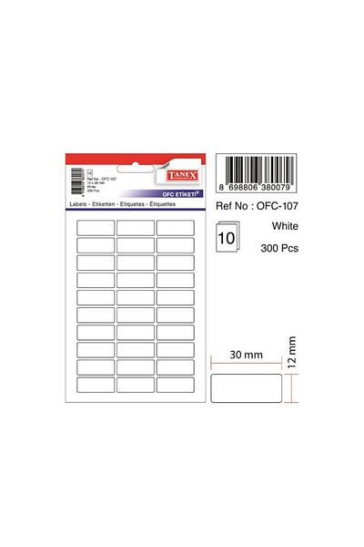 tanen Αυτοκόλλητο γραφείου Tanex Ofc-107 12x30 Λευκό (300)