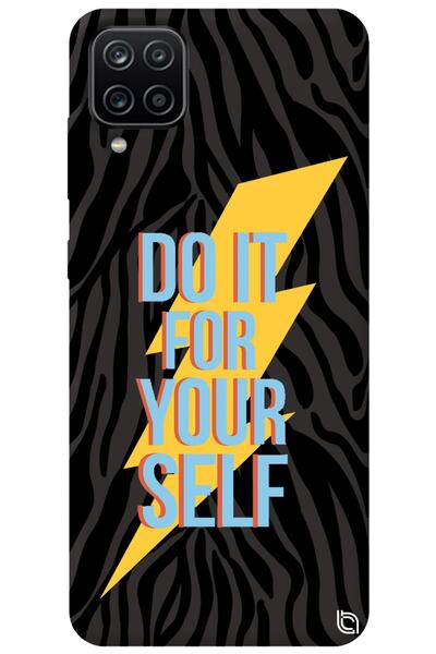 WANNA PROTECT Samsung Galaxy A12 Black Color Premium Velvet Inside Yourself P...