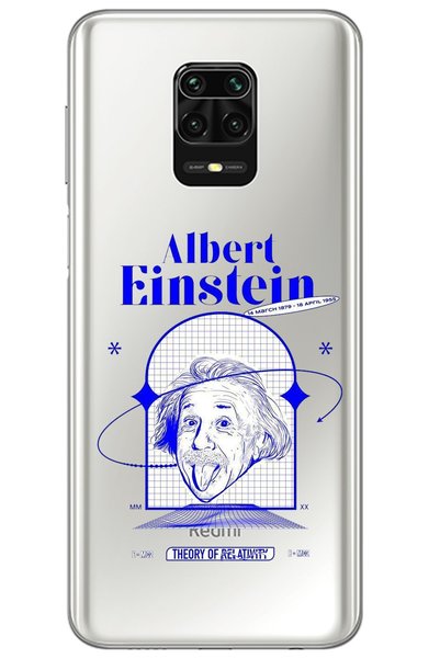 WANNA PROTECT Xiaomi Redmi Note 9S Einstein Patterned Transparent Silicone Case