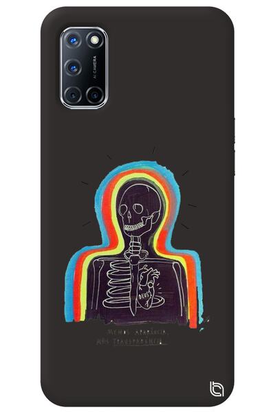WANNA PROTECT Oppo A72 Black Color Premium Velvet Inside Skeleton Patterned S...