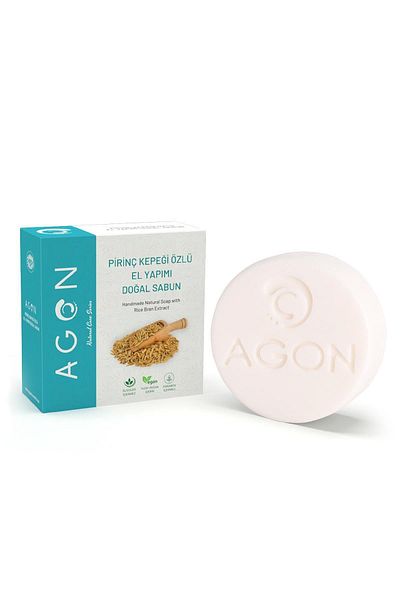 Agon صابون طبيعي مصنوع يدويًا بخلاصة نخالة الأرز 100 جرام