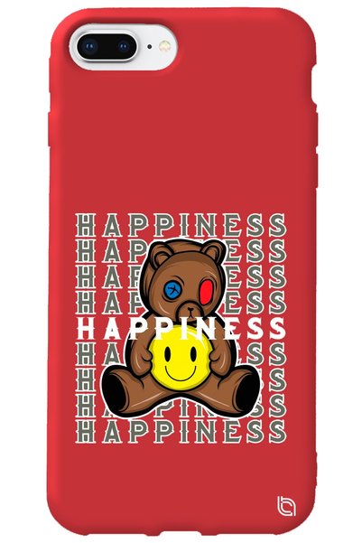 WANNA PROTECT iPhone 7 Plus Red Color Premium Velvet Teddy Bear Patterned Sil...