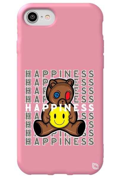 WANNA PROTECT iPhone 8 Pink Color Premium Velvet Inside Teddy Bear Patterned ...