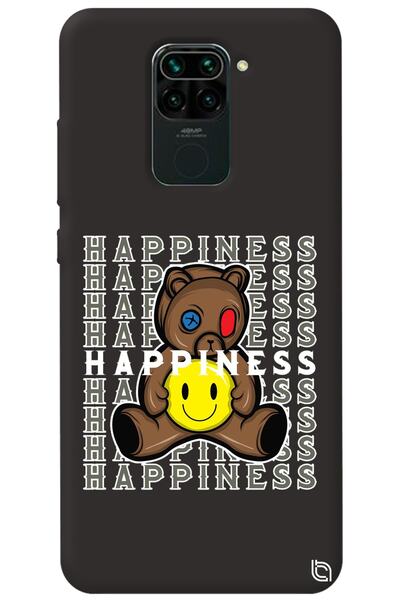 WANNA PROTECT Xiaomi Redmi Note 9 Black Color Premium Velvet Teddy Bear Patte...