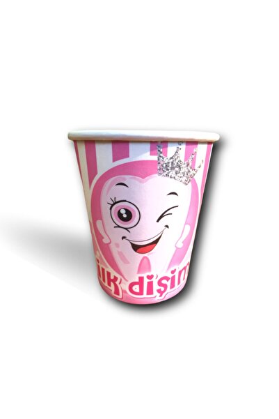 Huzur Party Store Ilk Dişim Yazılı Pembe Bardak Inci Dişli Temalı Diş Buğdayı...