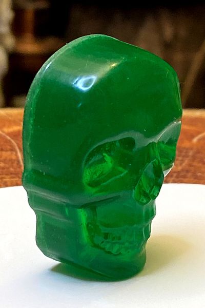 FANTASTİK SANAT ATÖLYESİ Decorative Gift Gift Box Green Color Skull Skeleton Model Decorative 3 Pieces Bath Soap