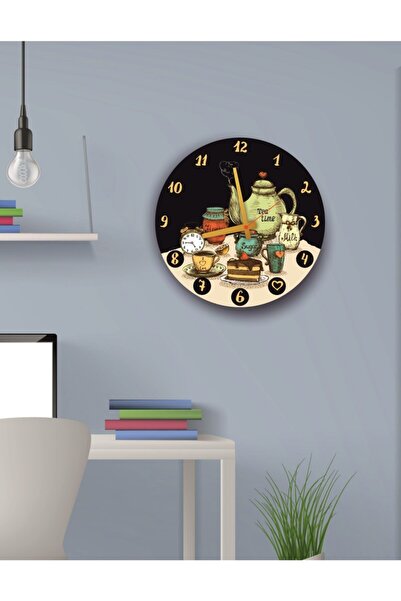 Ankebut Dekoratif Mutfak Saati Fincan Takımı 30 Cm Çap