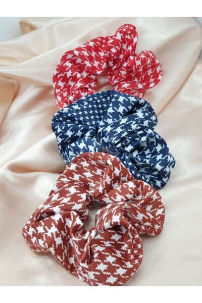 Melkady Aksesuar Melkady 131k - Satin Medium Scrunchie Hair Rubber Set (3 Pie...