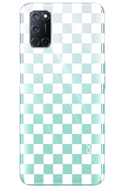 WANNA PROTECT Oppo A72 Checkerboard Pattern Patterned Transparent Silicone Ph...