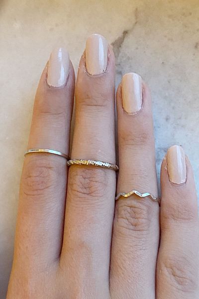 axexuar 3 Pieces Silver Color Joint Ring Plain Curved Patterned Women's Ring