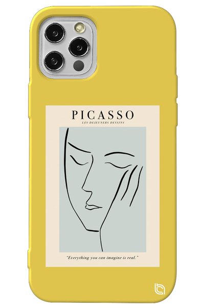 WANNA PROTECT iPhone 13 Pro Max Yellow Color Premium Velvet Inside Picasso Pa...