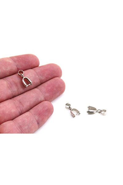 yfhobi 2 Adet - 16 Mm, Çizgili Kolye Ucu Aparatı, Kolye Bağlantısı, Nikel Kap...