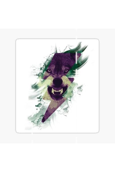 TSC Autocolant pentru mașină Furious Angry Wolf Auto Paste 18cm U2