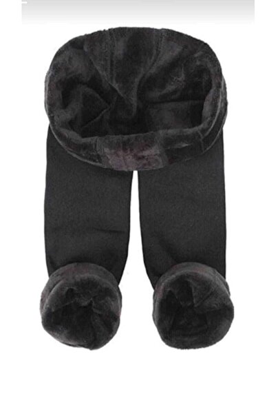 LaRosa Lingerie Ženske crne plišane termo tajice