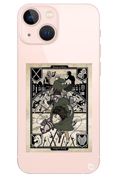 WANNA PROTECT Iphone 13 Attack On Titan Desenli Desenli Şeffaf Silikon Telefo...