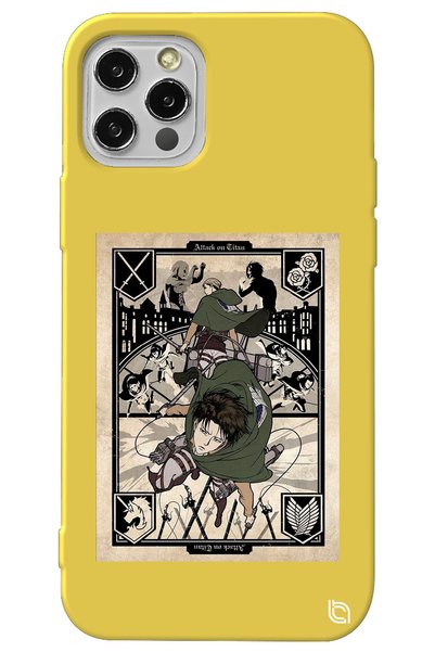 WANNA PROTECT iPhone 12 Pro Max Yellow Premium Velvet Inside Attack on Titan ...