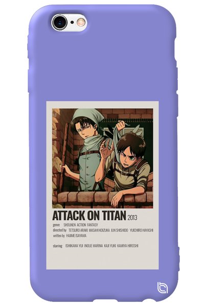 WANNA PROTECT iPhone 6 6S Lilac Premium Velvet Attack on Titan Levi Patterned...