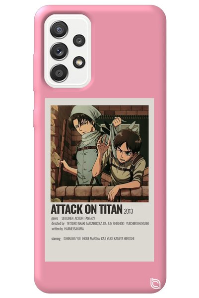 WANNA PROTECT Samsung Galaxy A72 Pink Premium Velvet Inside Attack on Titan L...