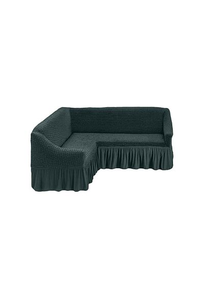 ARTUÇ Bürümcük Fabric Cotton Corner Sofa Cover (Anthracite)