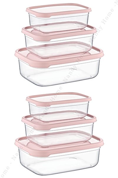 Nandy Home Set of 6 Embox Rectangular Food Supply, Food Storage Container Powder