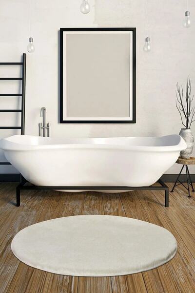 MBA White Ultra Soft Round Plush Carpet