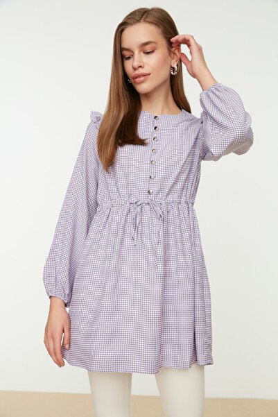Trendyol Modest Shirt - Purple - Fitted