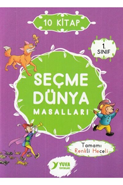 Generic Brand Seçme Dünya Masalları 1. Sınıf Renkli Heceli Düz Yazı 10 Kitap