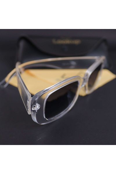 LOOKUP Unisex Transparent Square Rectangle Vintage Sunglasses
