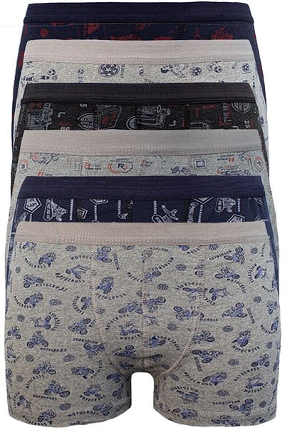 MENBOX 6 Pieces Patterned Lycra Boys' Boxers