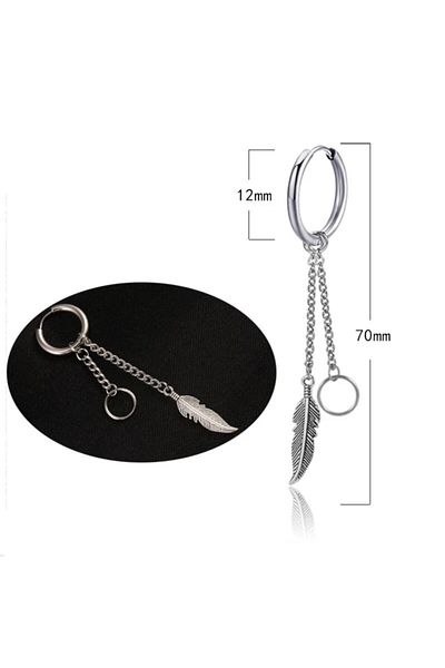 Köstebek K-pop Bangtang Boys Hoop Feather Earrings