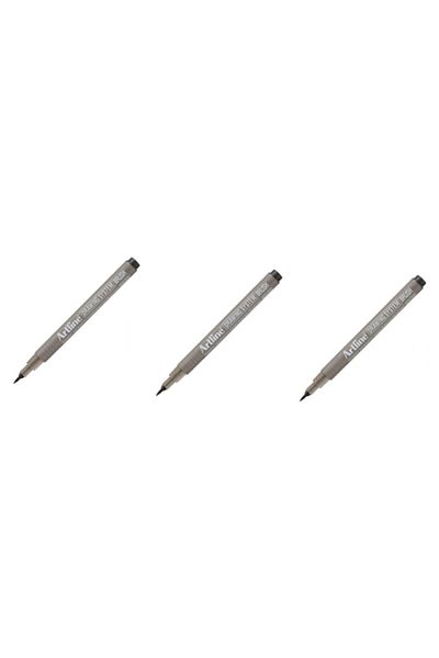 artline Drawing System Technical Drawing Pen Black 3 Pieces Brush Ek-23fn