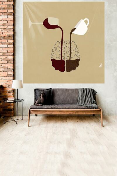 on the clouds Brown Wine Brain Patterned Stain Resistant Velvet Textured Fabr...