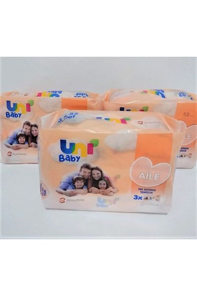 Uni Baby Family Wet Wipes 3x52 3 Pieces