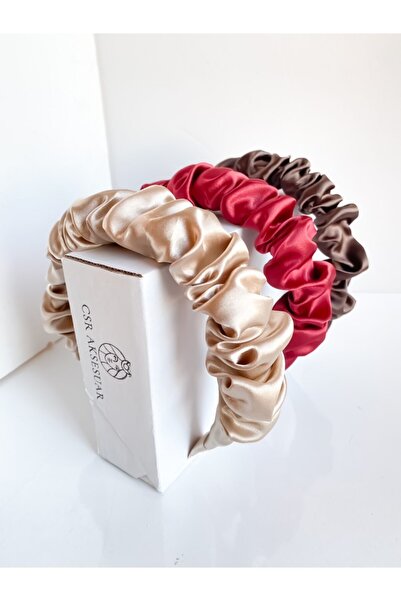 CSR AKSESUAR طقم تاج من الساتان مكون من 3 قطع