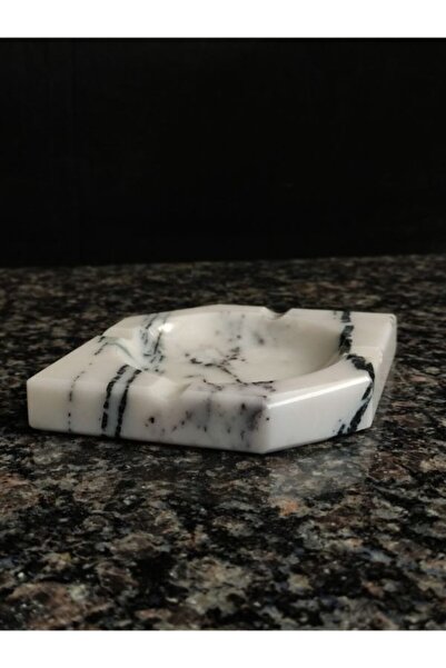 Pergamon Set of Two Triangle Model Dark Gray and Lilac Marble Ashtray