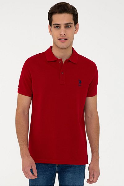 U.S. Polo Assn. Men's Claret Red Polo Neck T-shirt