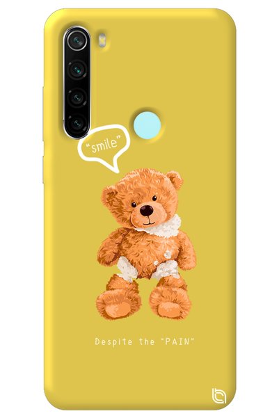 WANNA PROTECT Xiaomi Redmi Note 8 Yellow Color Premium Velvet Inside Teddy Be...