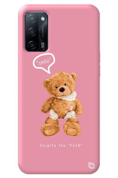 WANNA PROTECT Oppo A52 Pink Color Premium Velvet Inside Teddy Bear Patterned ...