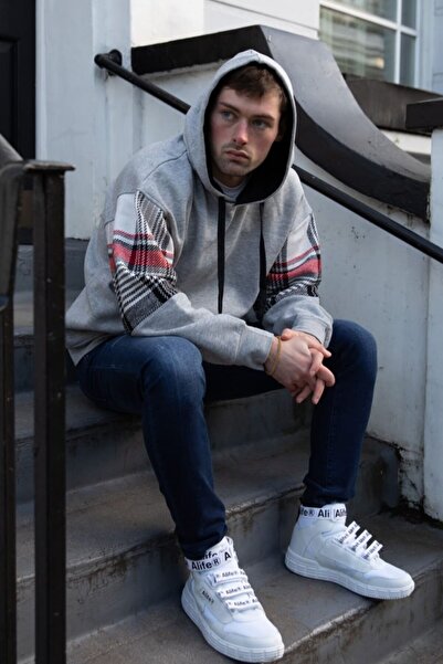 IRwear Вінтажна худі з картатим візерунком і кишенями-кенгуру