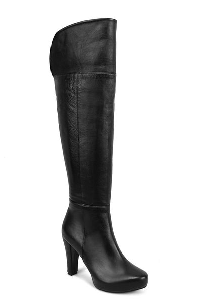 KARVENSHOES Piele neagră autentică - Cizme Bihter pentru femei cu platformă ascunsă 702