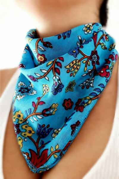 Shopiolog Μπαντάνα με βαμβακερό τυρκουάζ έθνικ σχέδιο