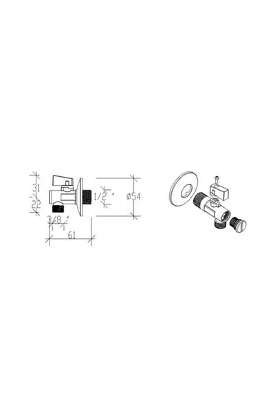 Tema 2 Pieces Intermediate Tap with Filter and Filter 69100